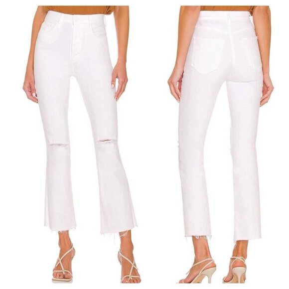 MOTHER Denim - MOTHER The Tripper Ankle Fray Jeans in White Unfairest of Them All Size 24 Flare